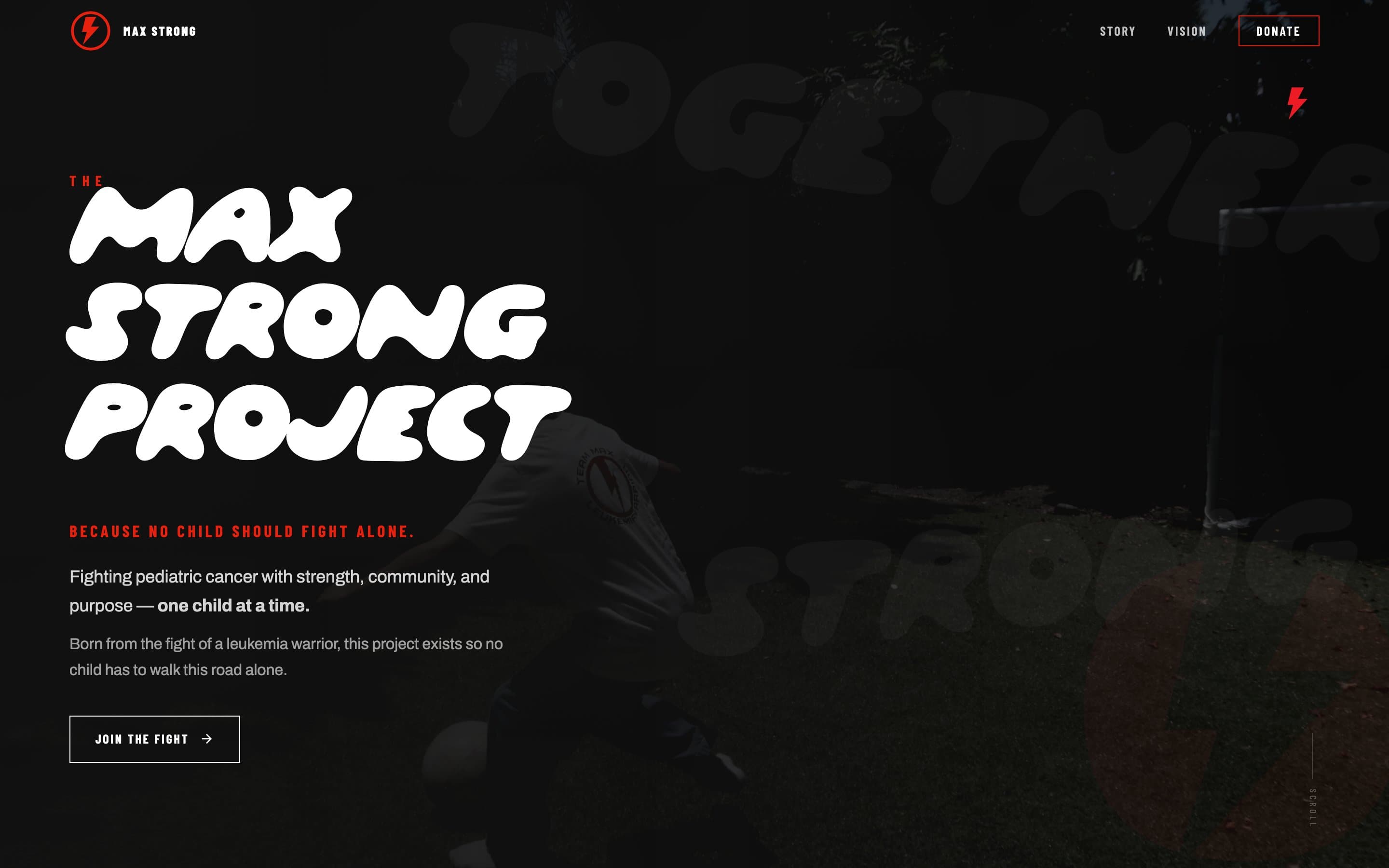 max strong project: Foundation site with hand-drawn editorial system.